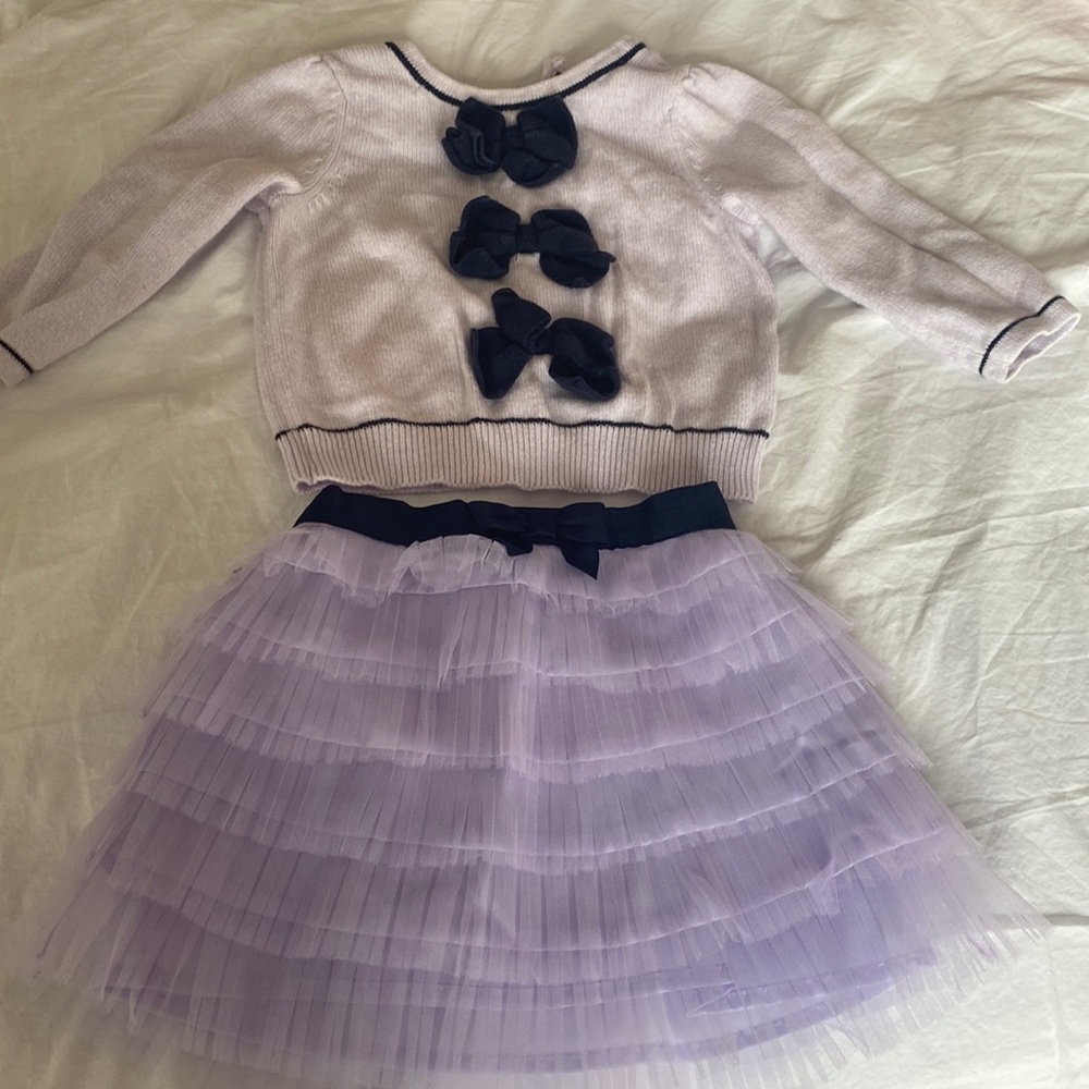 Janie and Jack sweater with tutu skirt